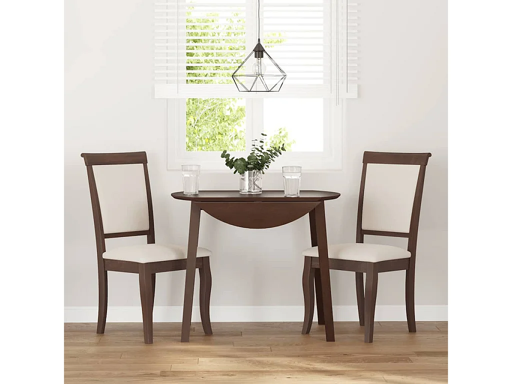 Chaises à manger coussins 2 pièces marron bois massif caoutchouc