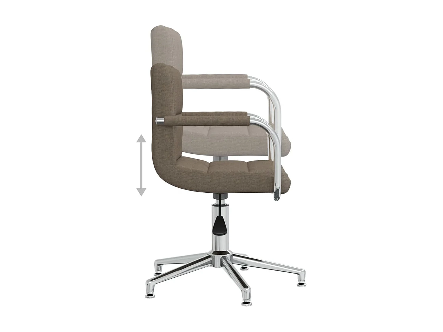 Silla de comedor giratoria de tela gris taupe