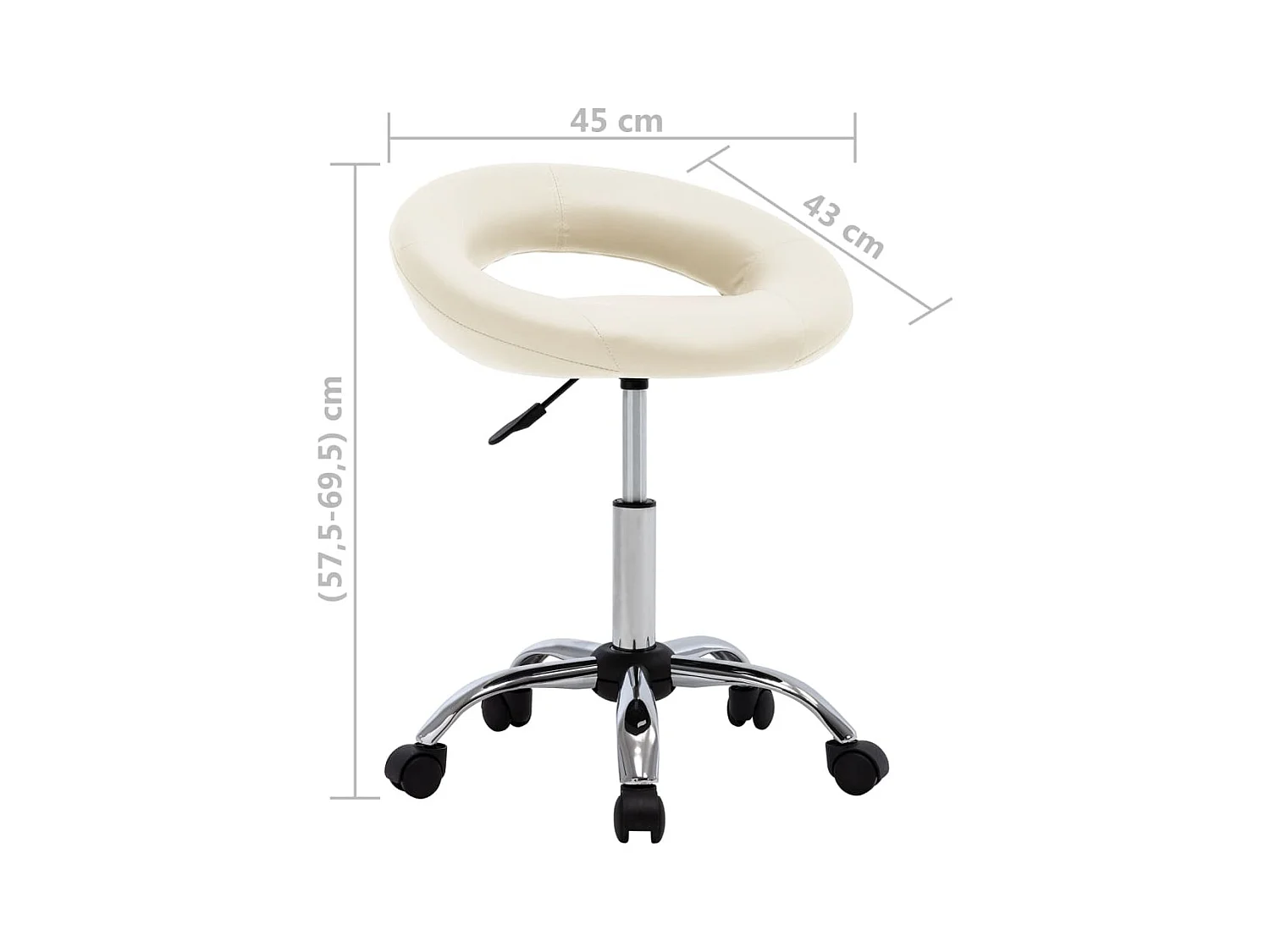 Chaise de salle à manger pivotante Crème Similicuir