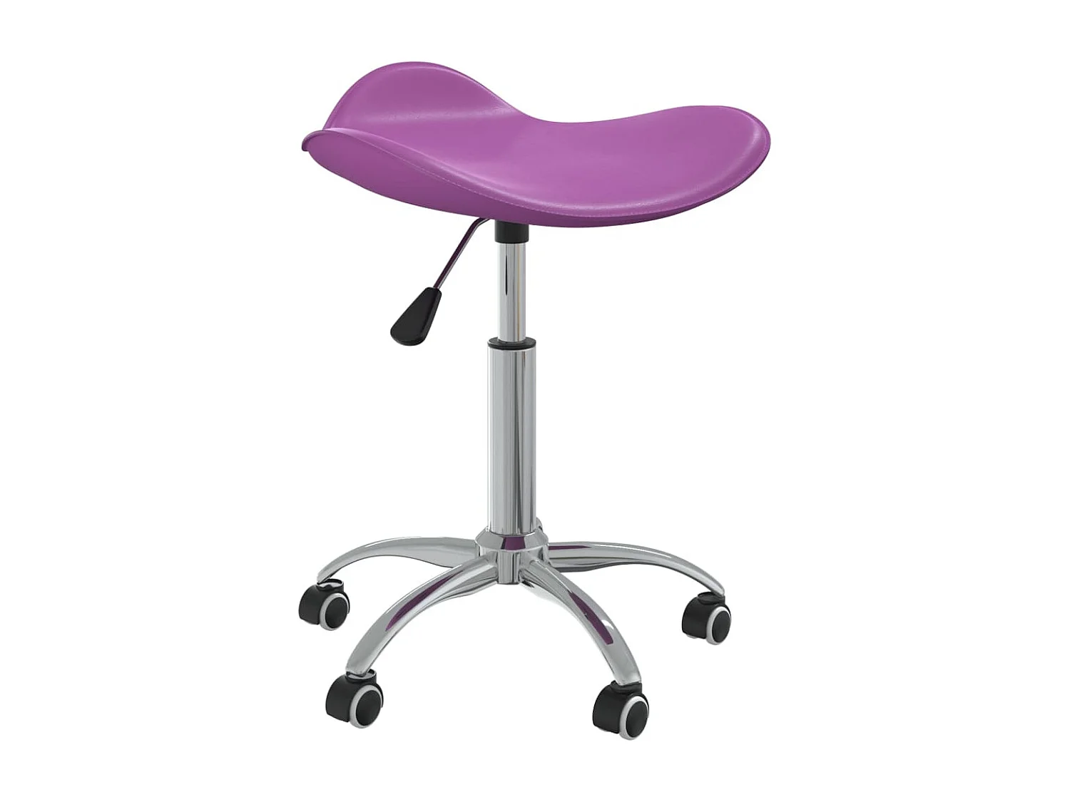 Silla de comedor giratoria de cuero sintético morado