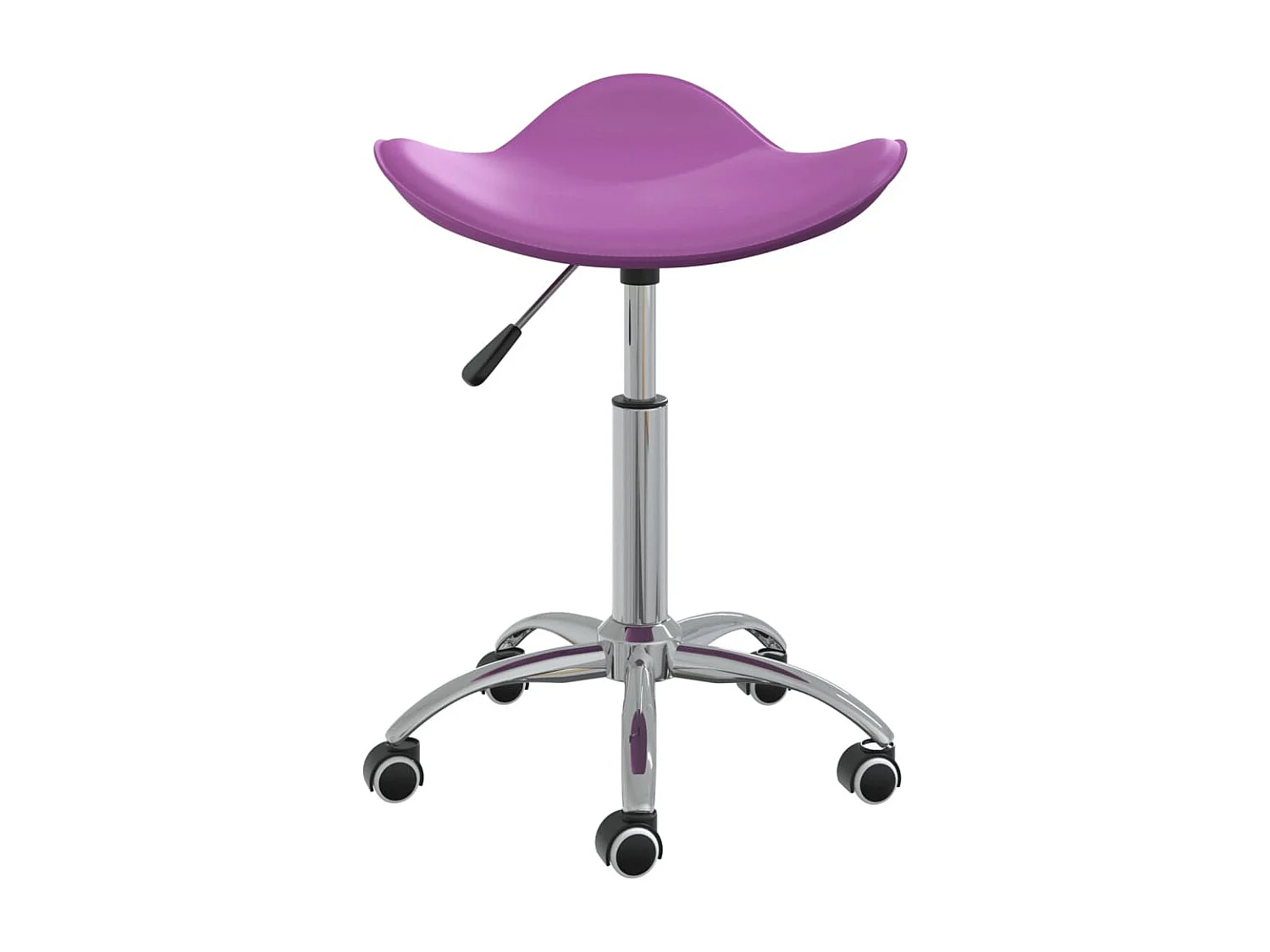 Silla de comedor giratoria de cuero sintético morado