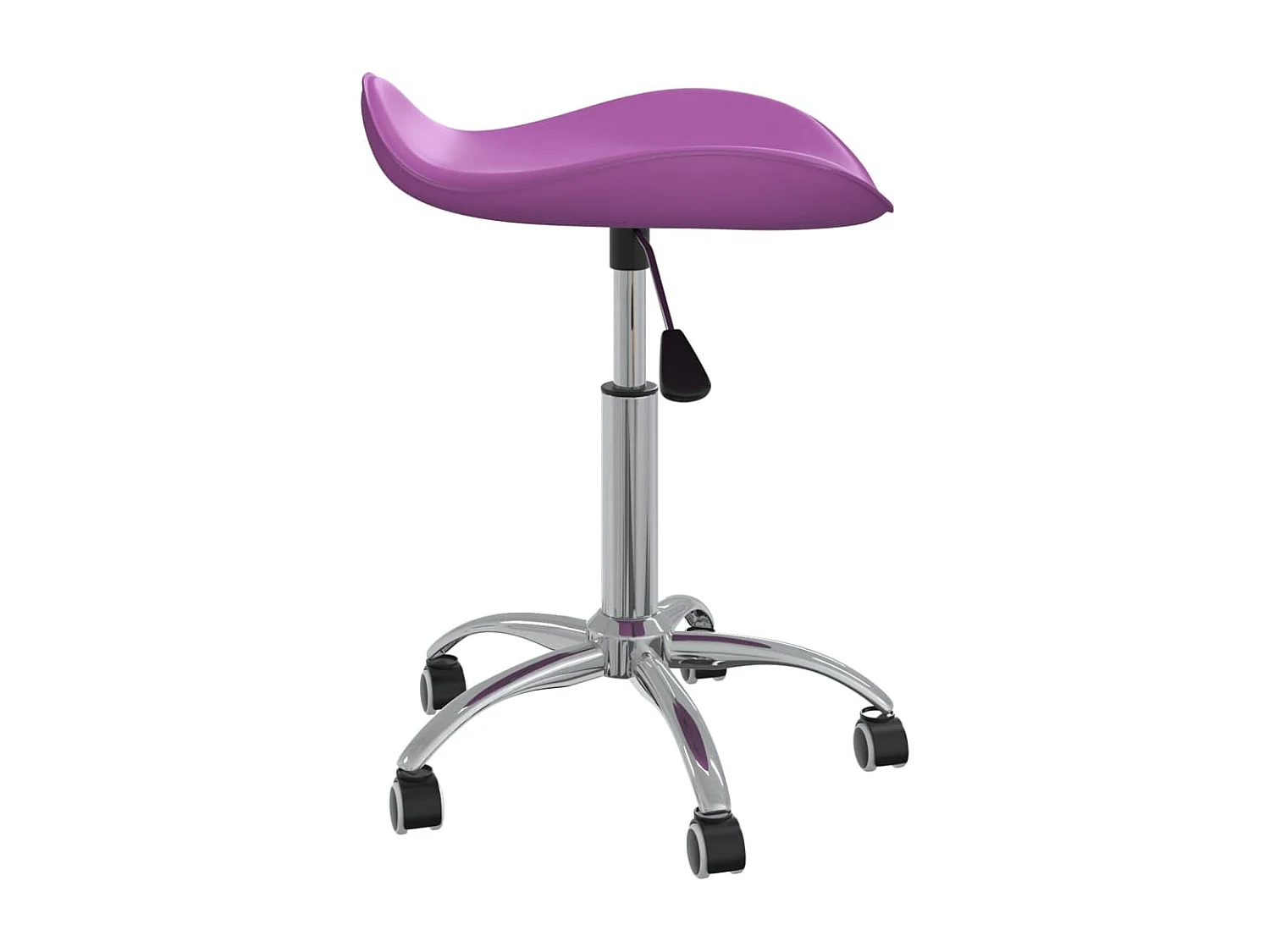 Silla de comedor giratoria de cuero sintético morado