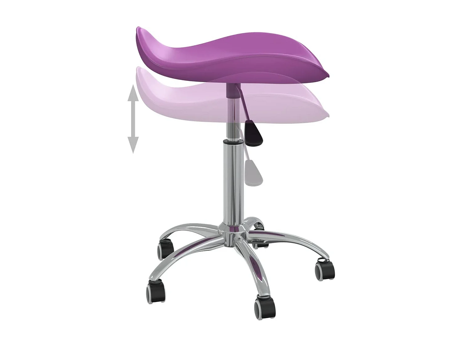 Silla de comedor giratoria de cuero sintético morado