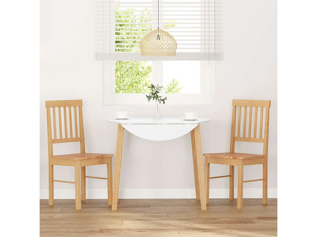 Chaises à manger 2 pièces bois massif caoutchouc