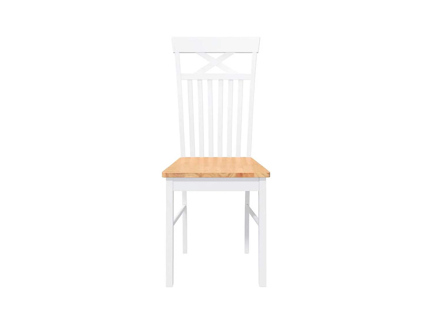 Chaises à manger 2 pièces blanc bois massif caoutchouc