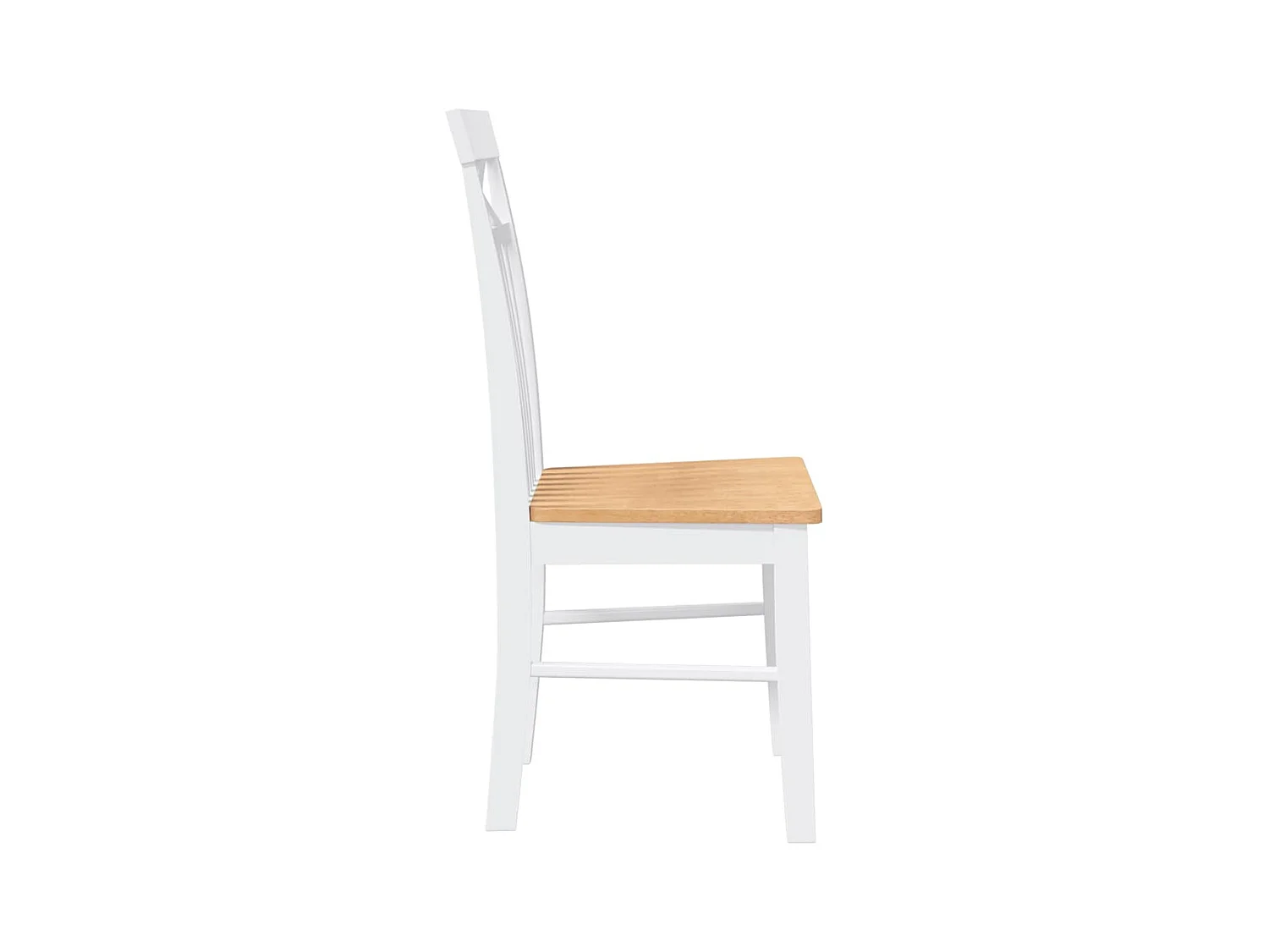 Chaises à manger 2 pièces blanc bois massif caoutchouc