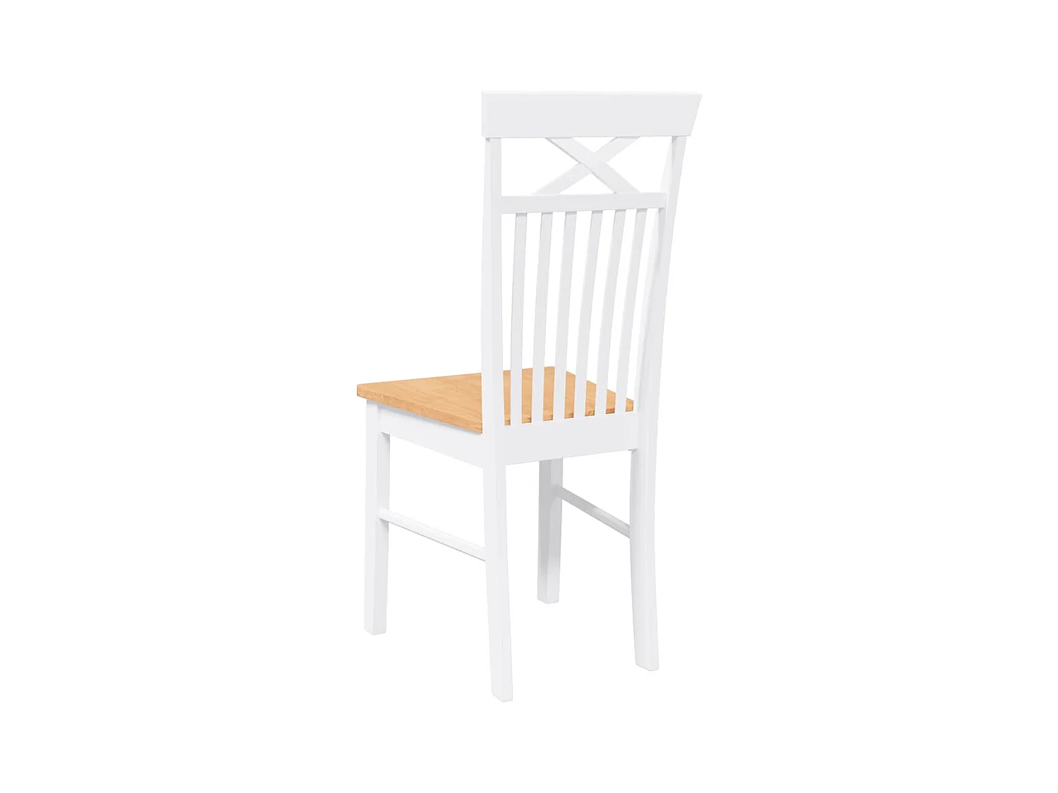 Chaises à manger 2 pièces blanc bois massif caoutchouc