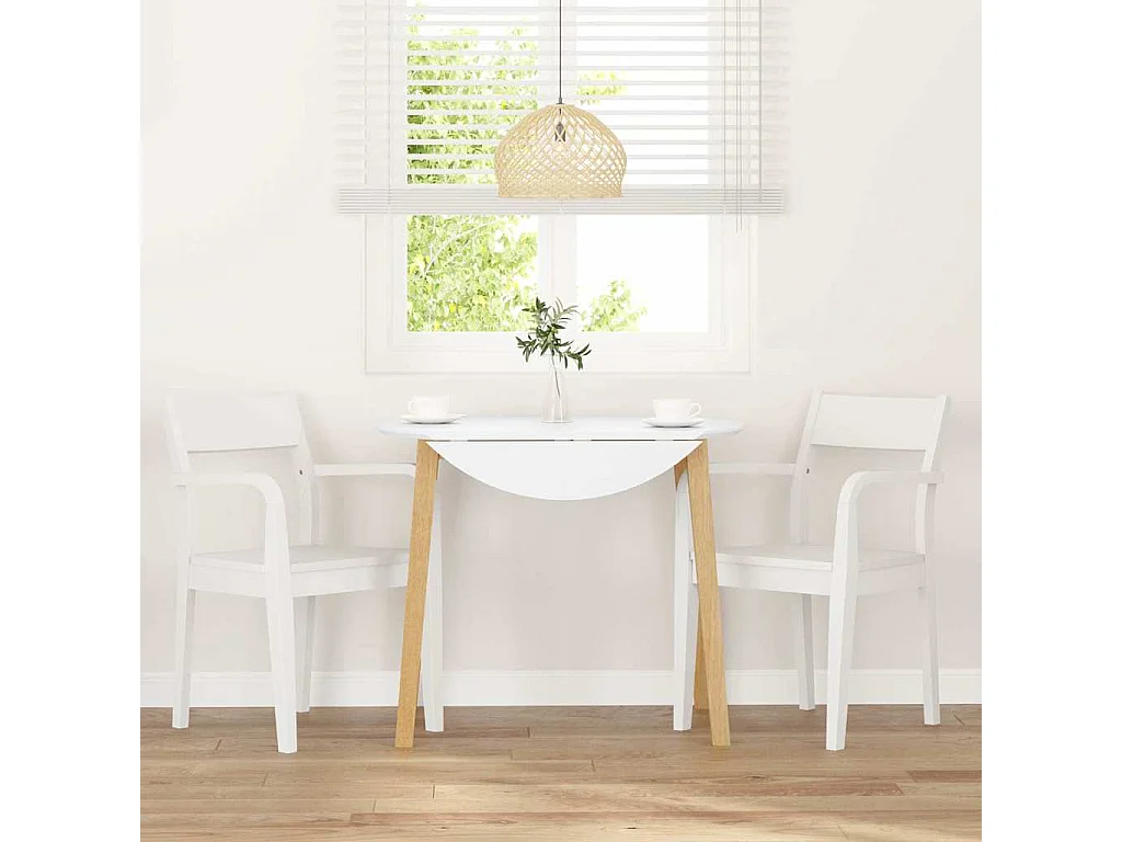 Chaises à manger 2 pièces blanc bois massif caoutchouc