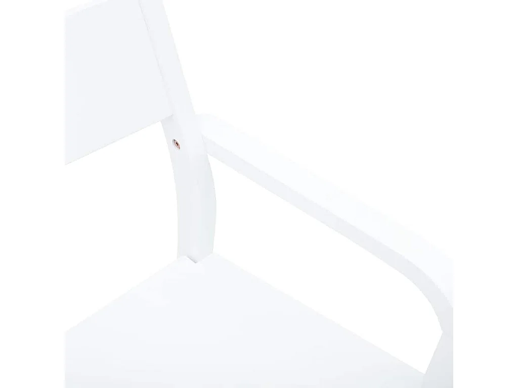 Chaises à manger 2 pièces blanc bois massif caoutchouc