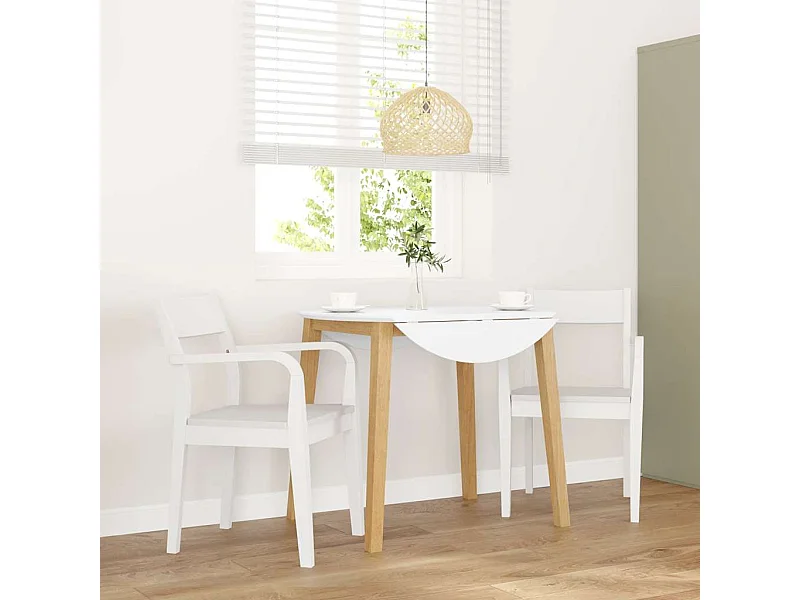 Cadeiras de jantar 2 peças madeira de seringueira maciça branco