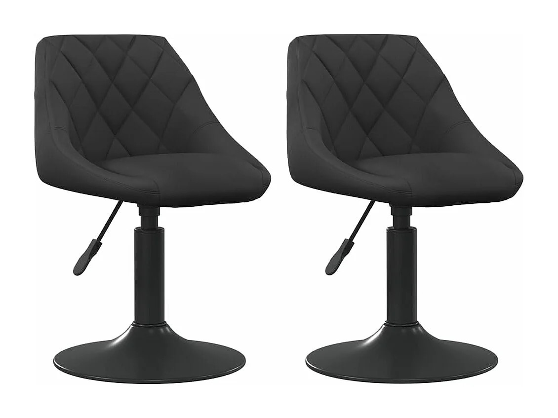 Chaises pivotantes de salle à manger 2 pièces Noir Velours