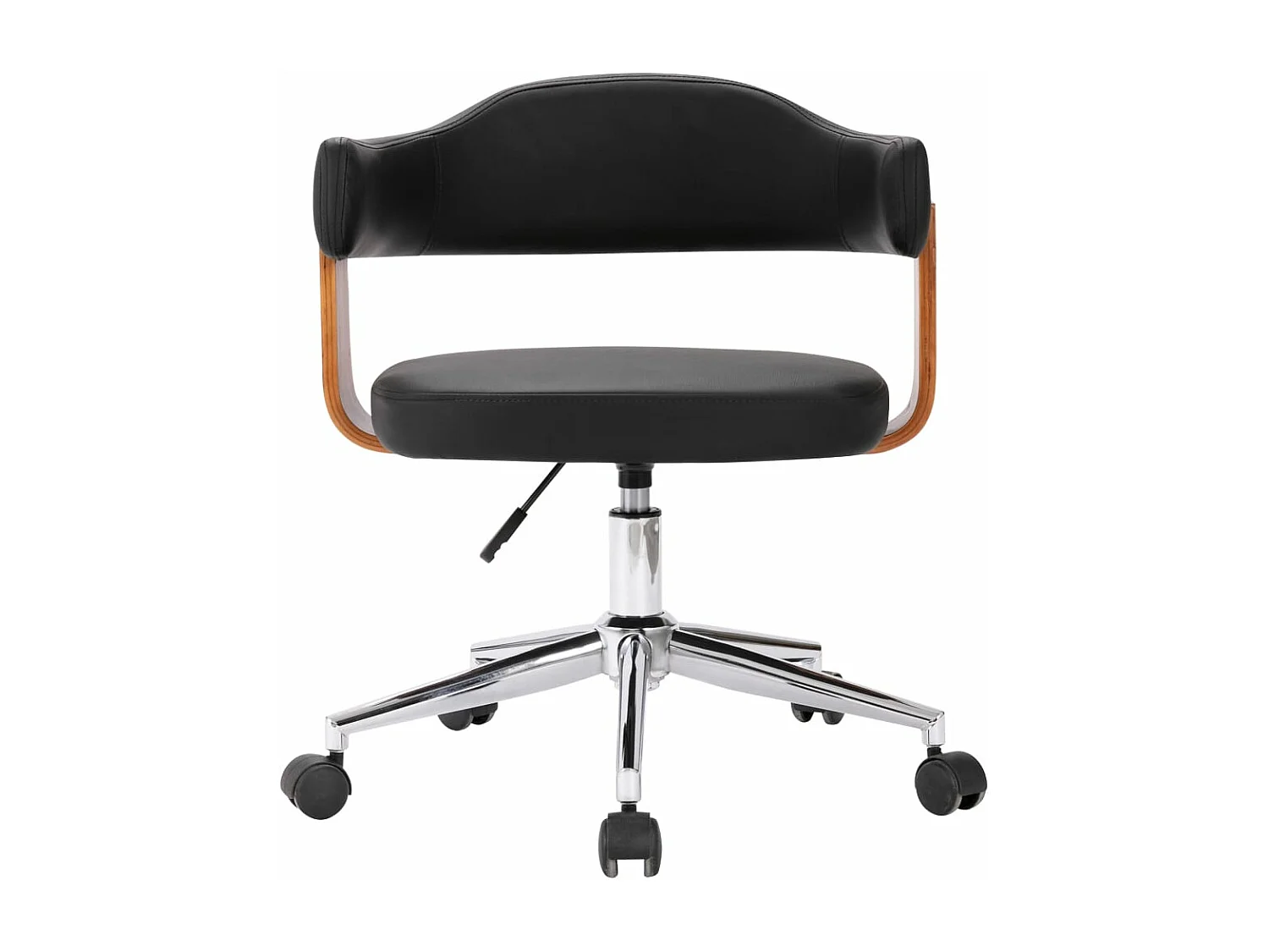 Chaise pivotante à dîner Noir Bois courbé et similicuir