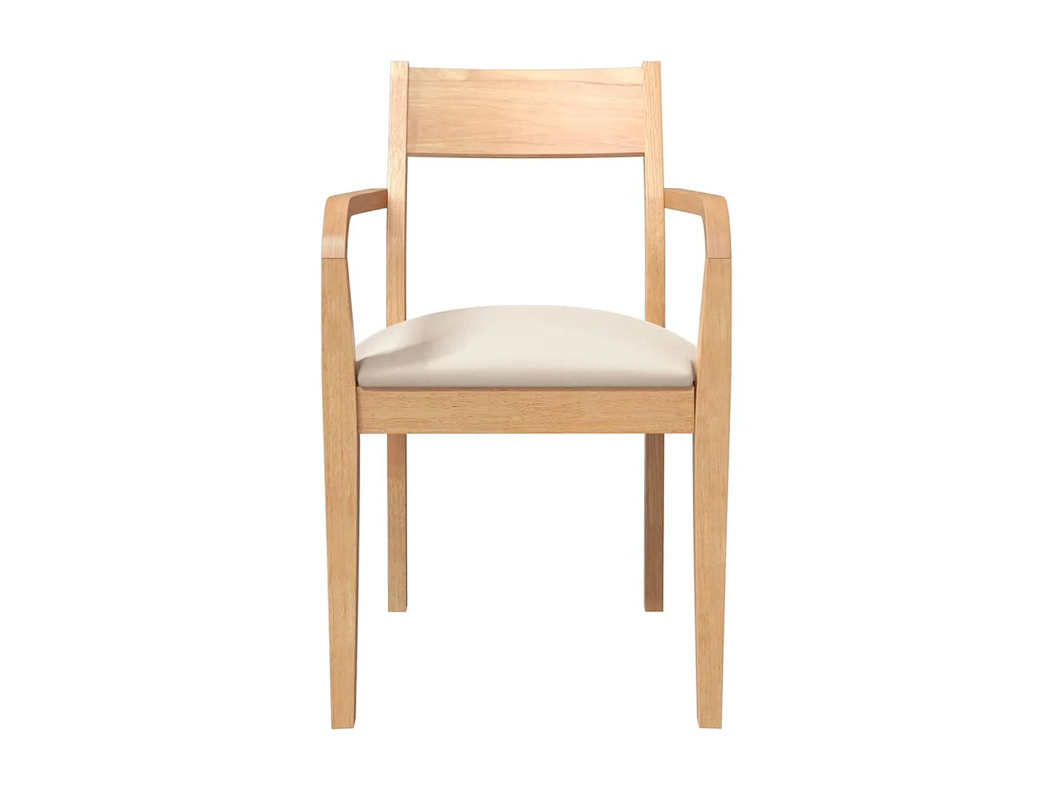 Chaises à manger coussins 2 pièces naturel bois massif caoutchouc