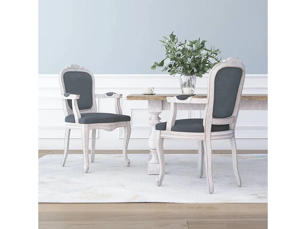 Chaises à manger 2 pièces gris foncé 62x59,5x100,5 cm velours