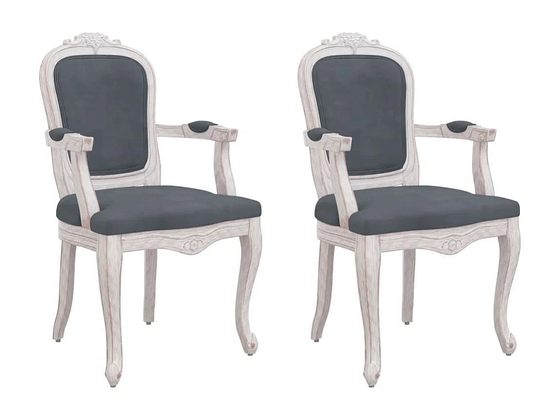 Chaises à manger 2 pièces gris foncé 62x59,5x100,5 cm velours