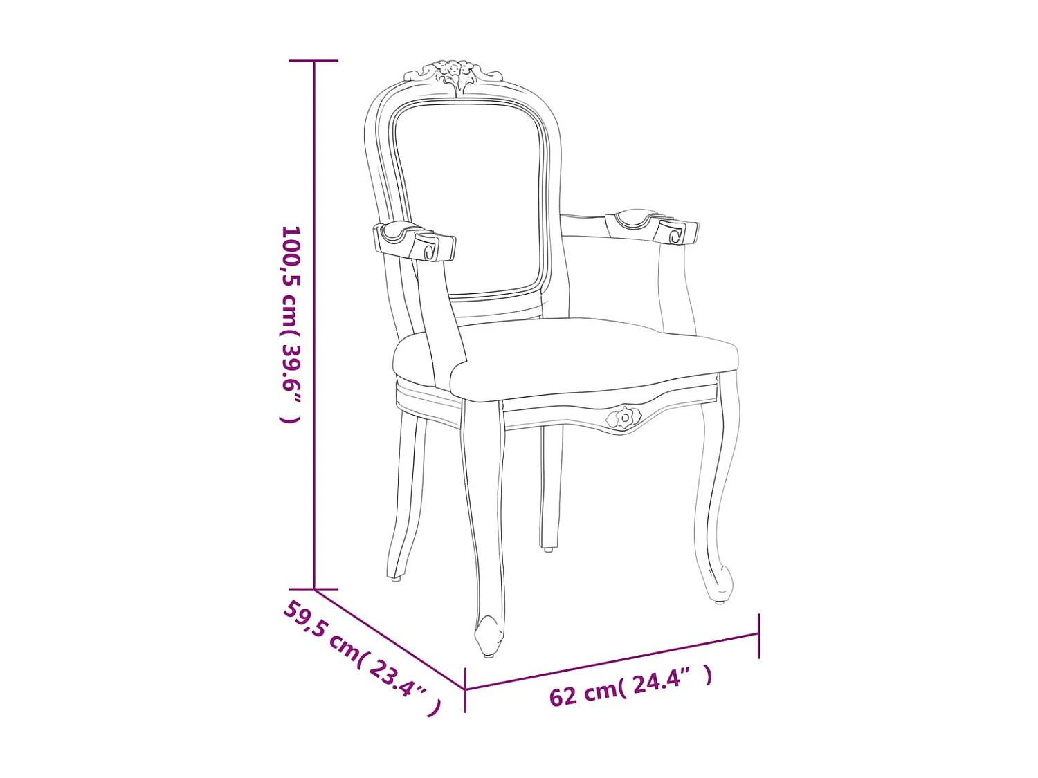 Chaises à manger 2 pièces gris foncé 62x59,5x100,5 cm velours