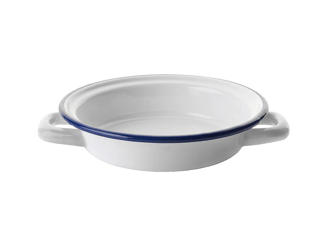 Plat à œuf email blanc 14 cm