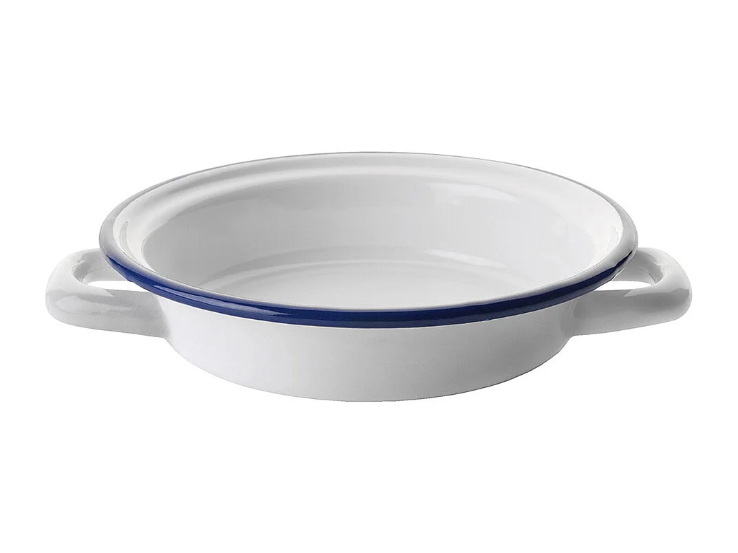 Plat à œuf email blanc 14 cm