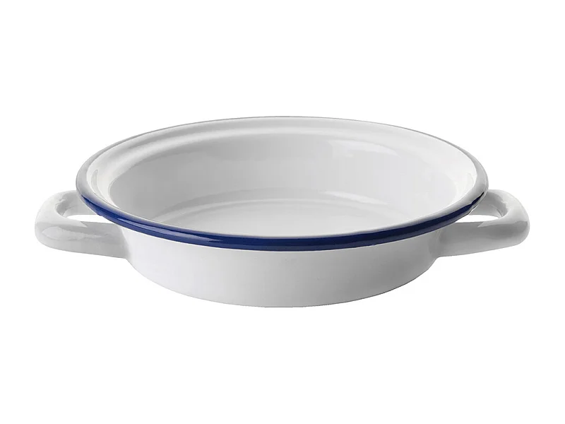 Plat à œuf email blanc 14 cm