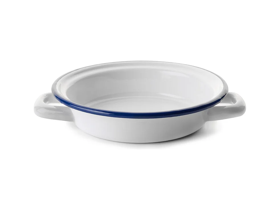 Plat à œuf email blanc 18 cm