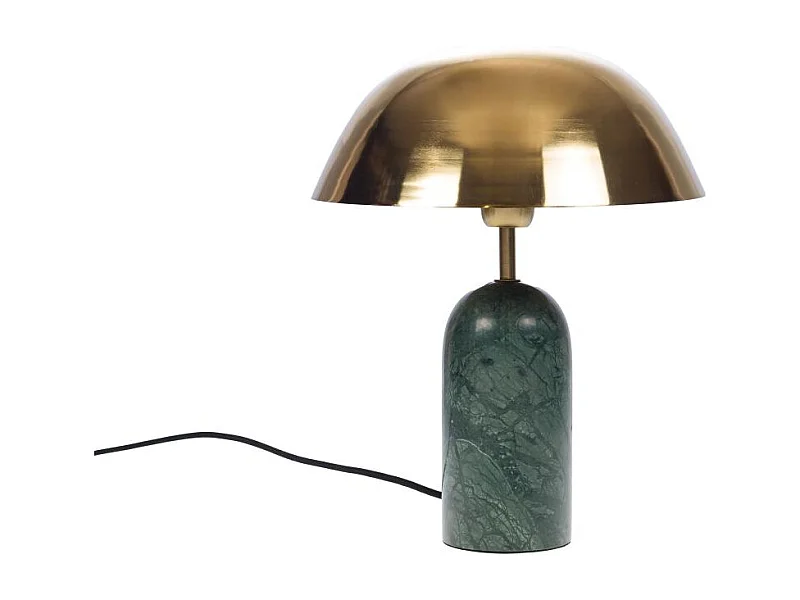 Lampe Henry Design Sophistiqué en Métal Doré et Marbre Vert - Élégance Intemporelle