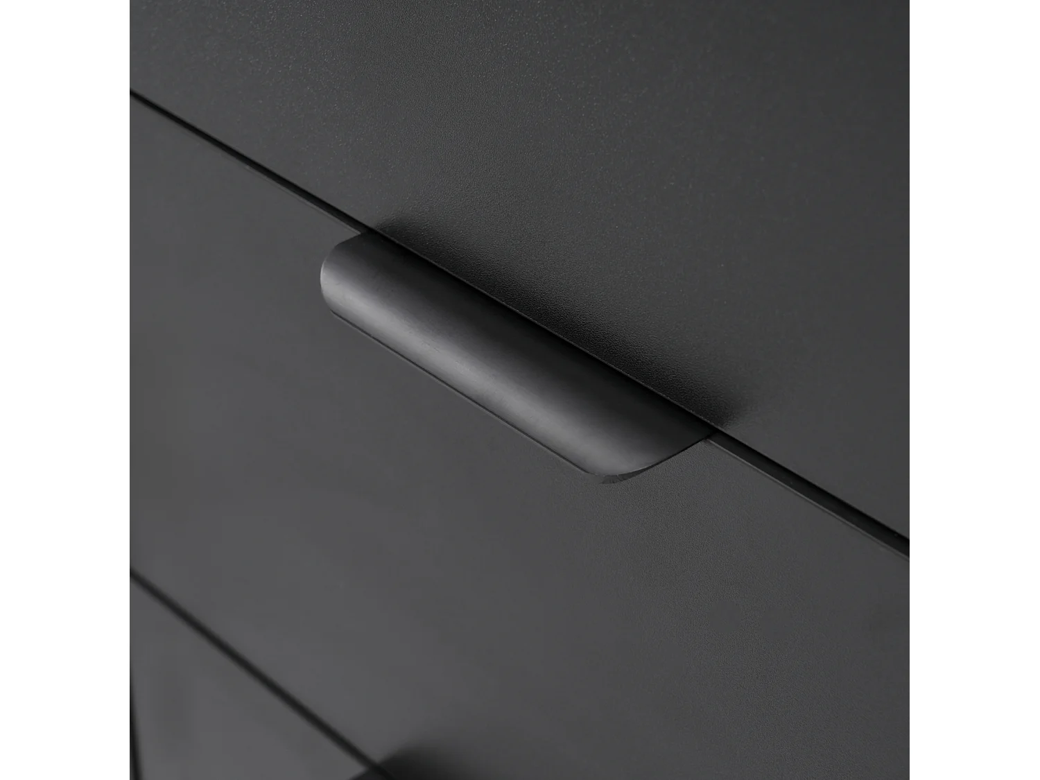 Buffet 120x38x79,5cm - avec 3 tiroirs - avec 2 portes - avec pieds en métal + portes vitrées - noir