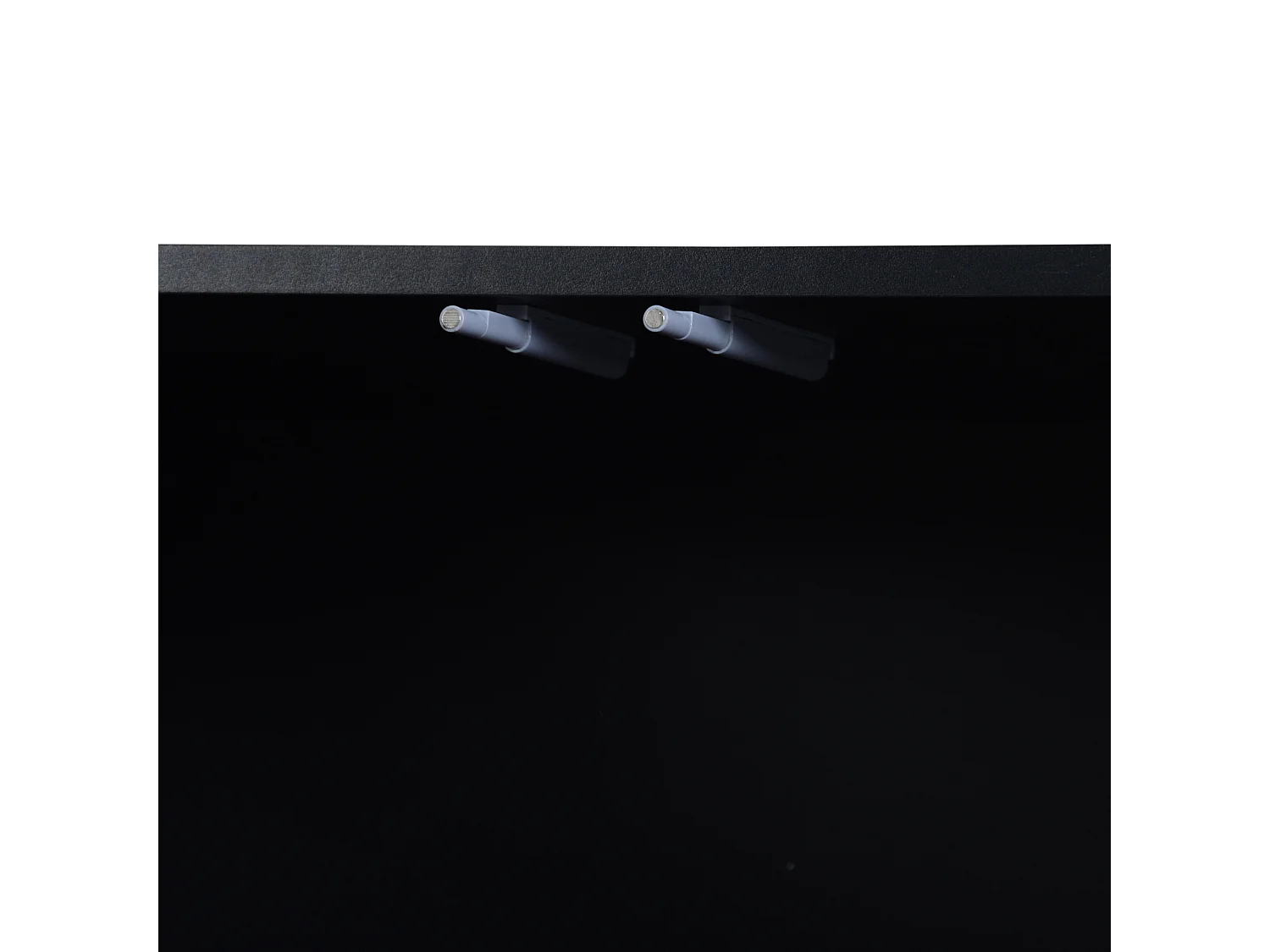 Buffet 120x38x79,5cm - avec 3 portes - avec pieds en métal + portes vitrées - noir