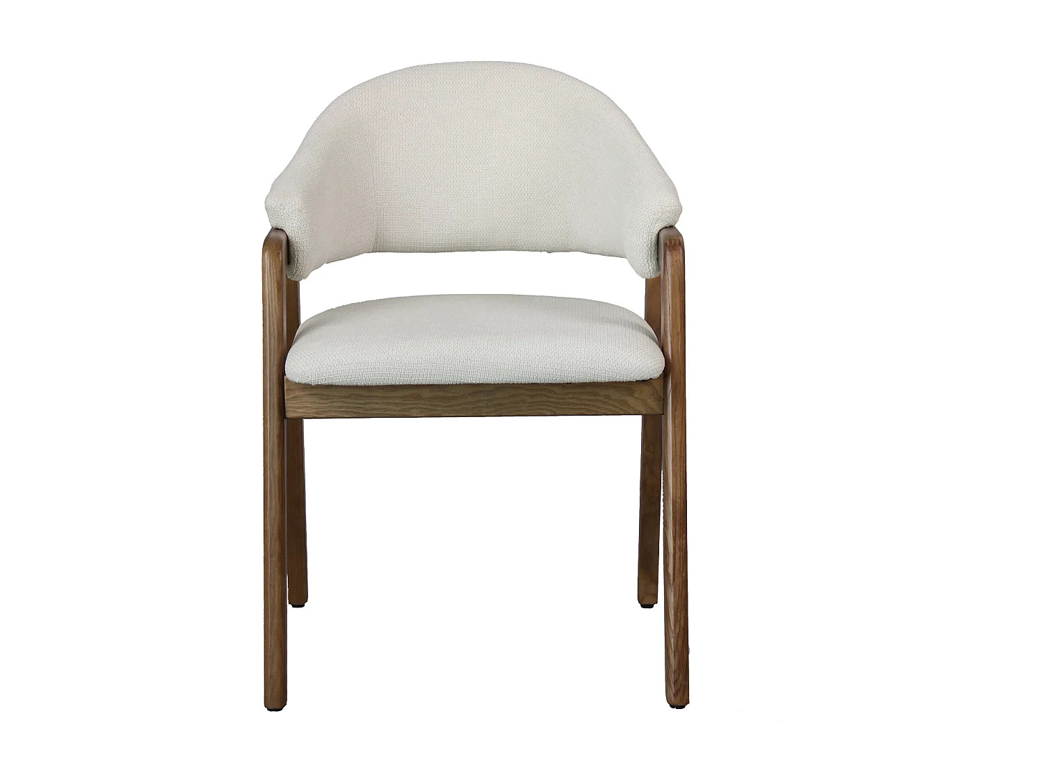 WOOL-Sedia in tessuto ecrù e frassino tinto noce (x2)