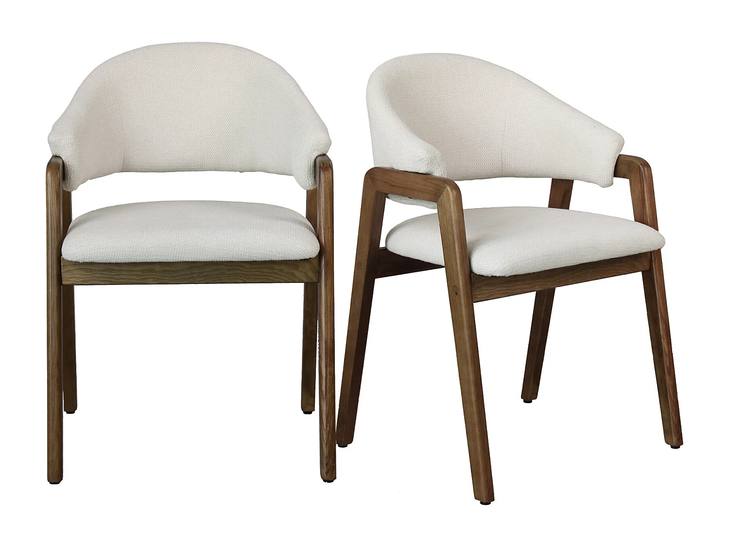 WOOL-Silla de tela color crudo y fresno teñido de nogal (x2)