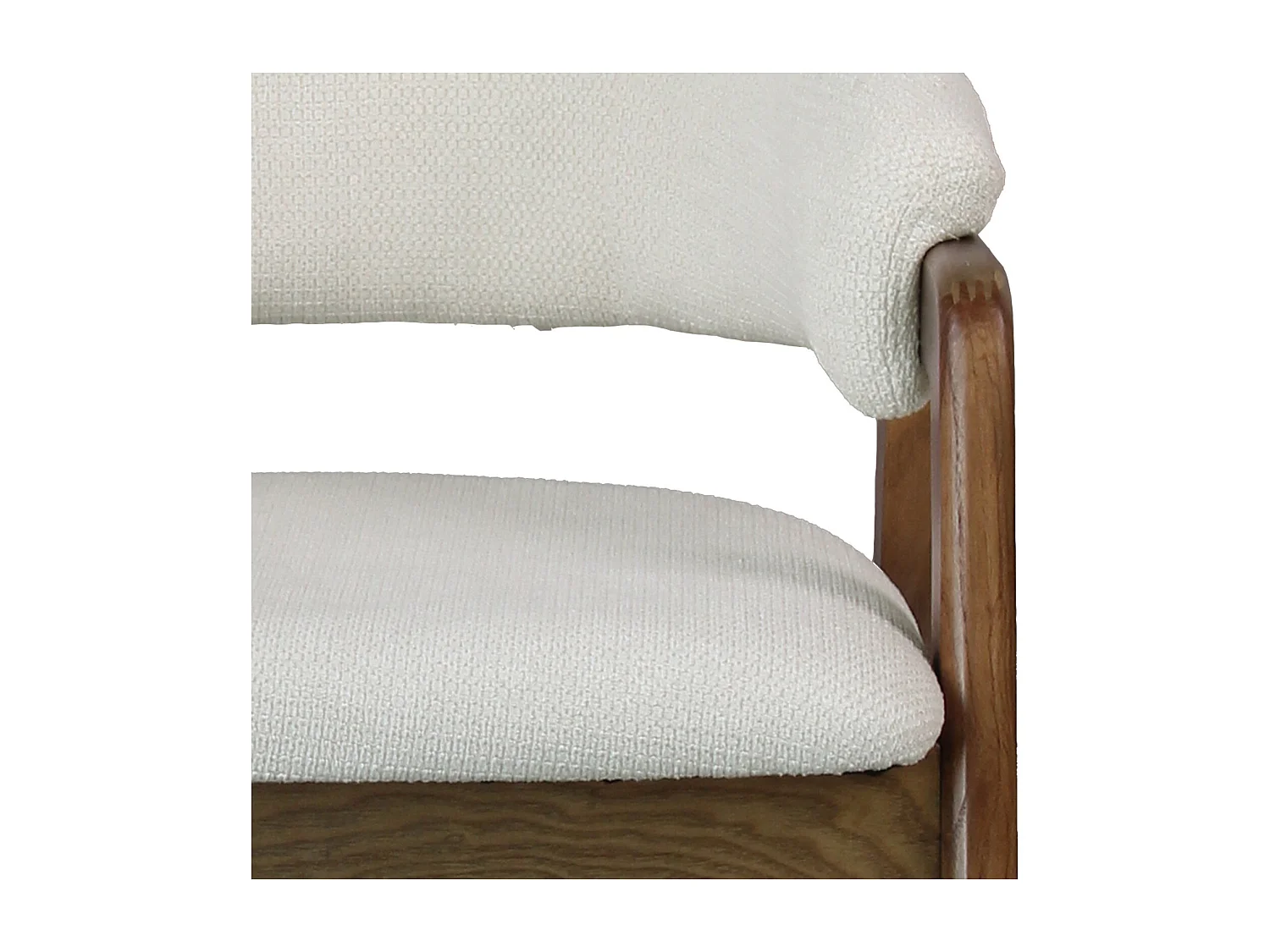 WOOL-Silla de tela color crudo y fresno teñido de nogal (x2)