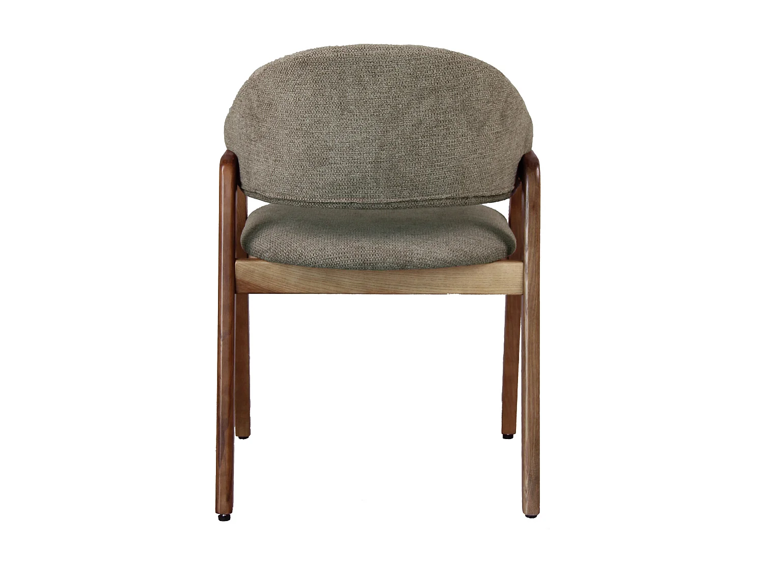 WOOL-Chaise en Frêne patiné noyer et Tissu Trendy Taupe (x2)