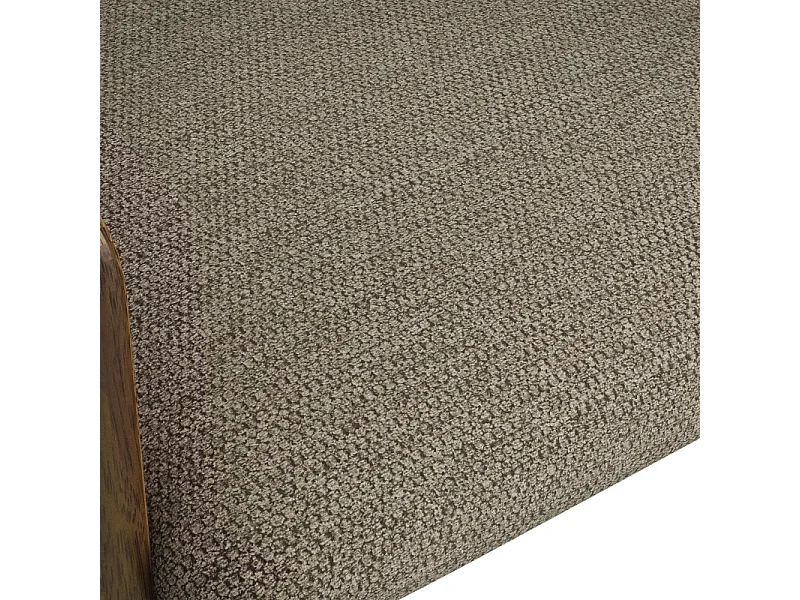 WOOL-Chaise en Frêne patiné noyer et Tissu Trendy Taupe (x2)