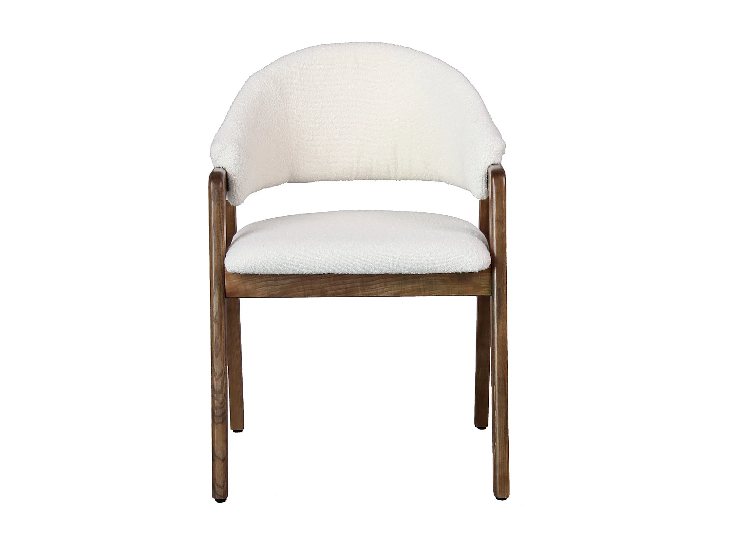 WOOL-Sedia in tessuto ecrù e frassino tinto noce (x2)