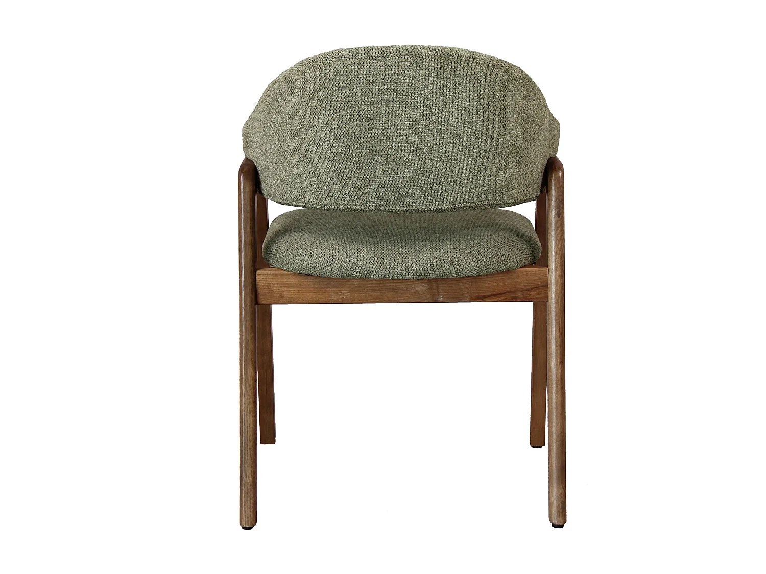 WOOL-Sedia in tessuto verde e frassino tinto noce (x2)