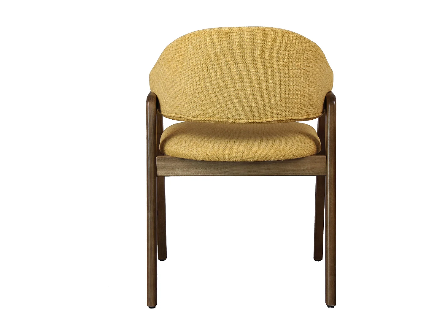 WOOL-Chaise en Frêne patiné noyer et Tissu Trendy Safran (x2)