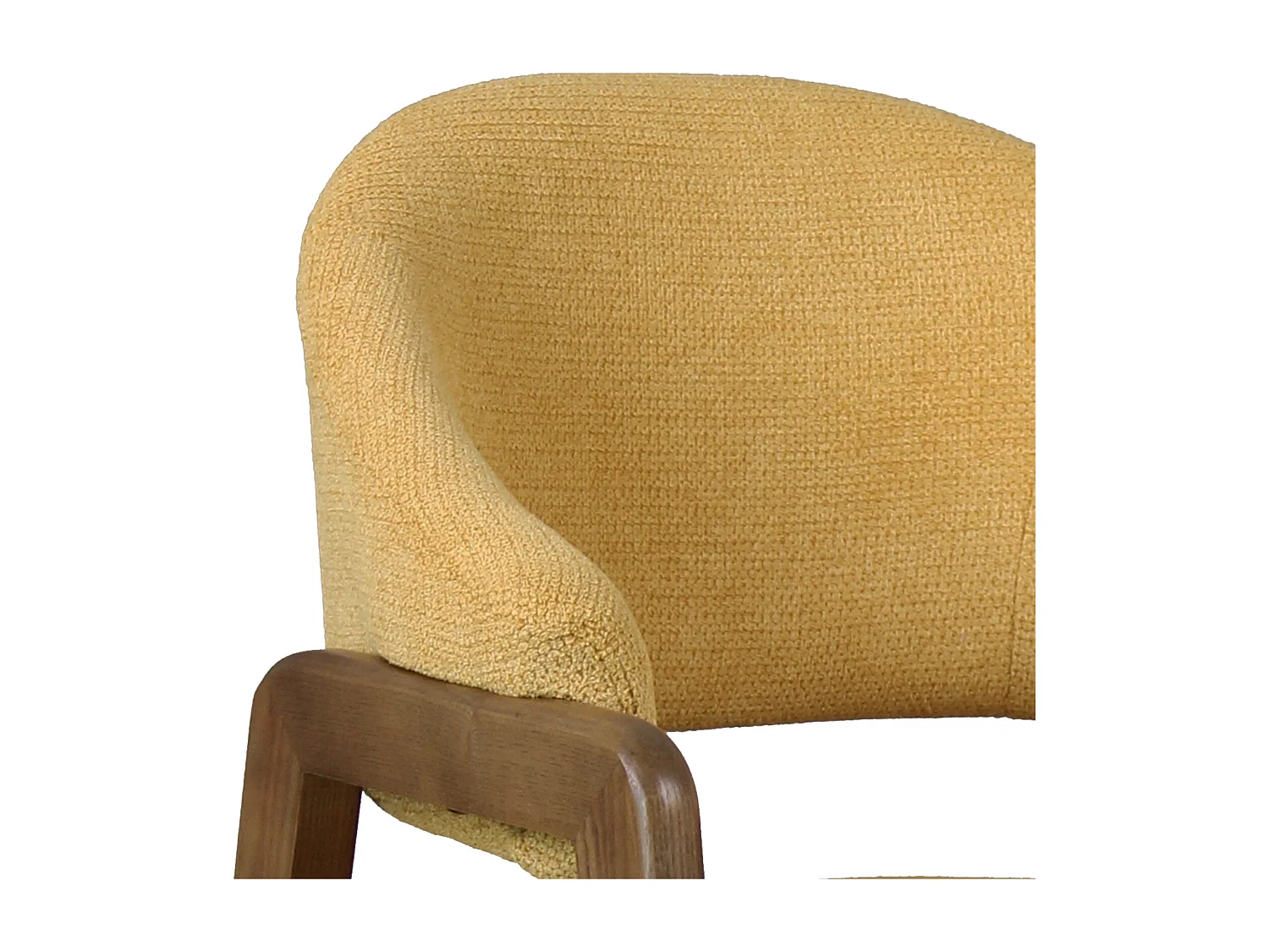 WOOL-Chaise en Frêne patiné noyer et Tissu Trendy Safran (x2)