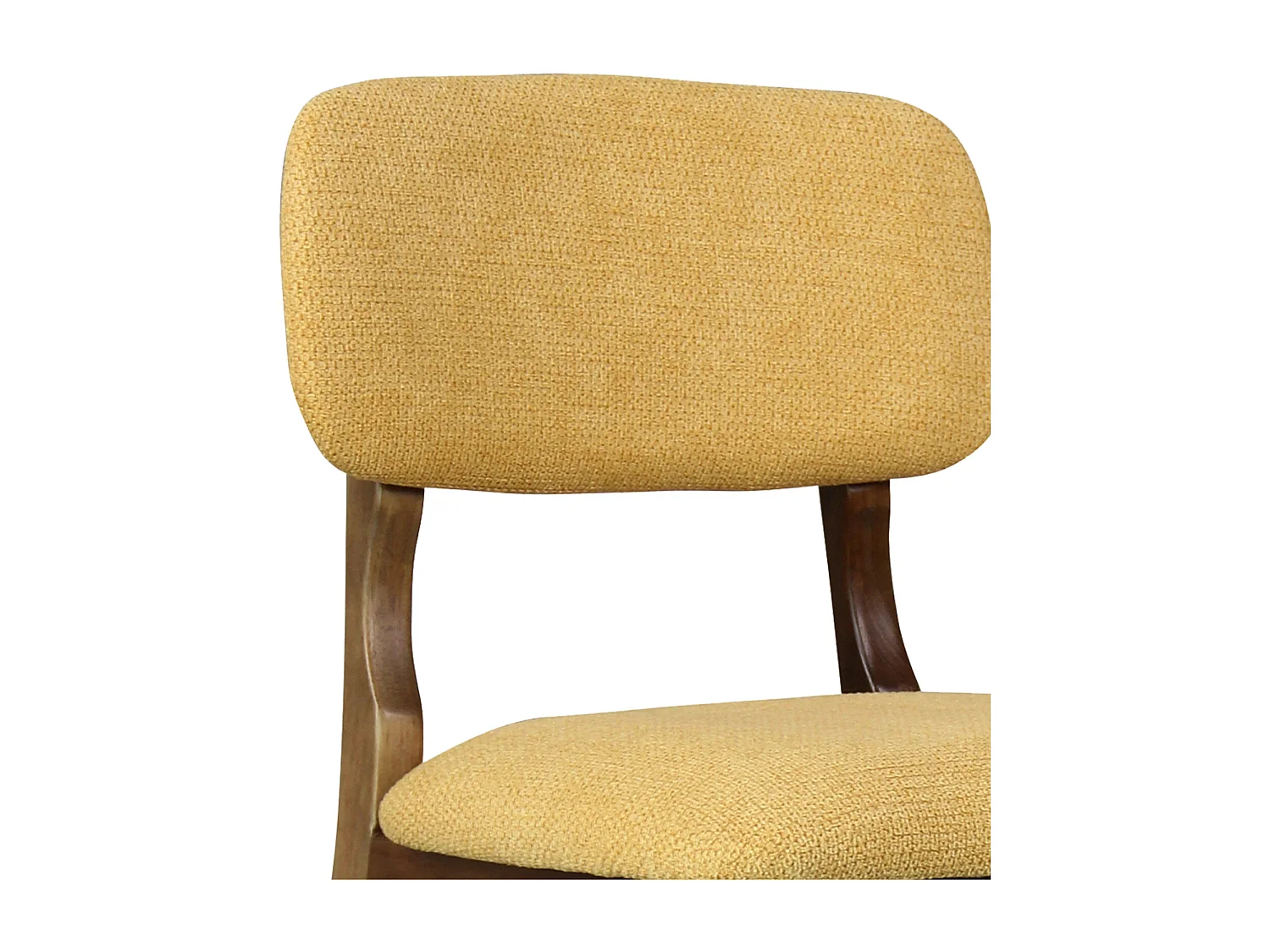 CLIFF-Taburete de bar, tela azafrán y madera nogal (x2)