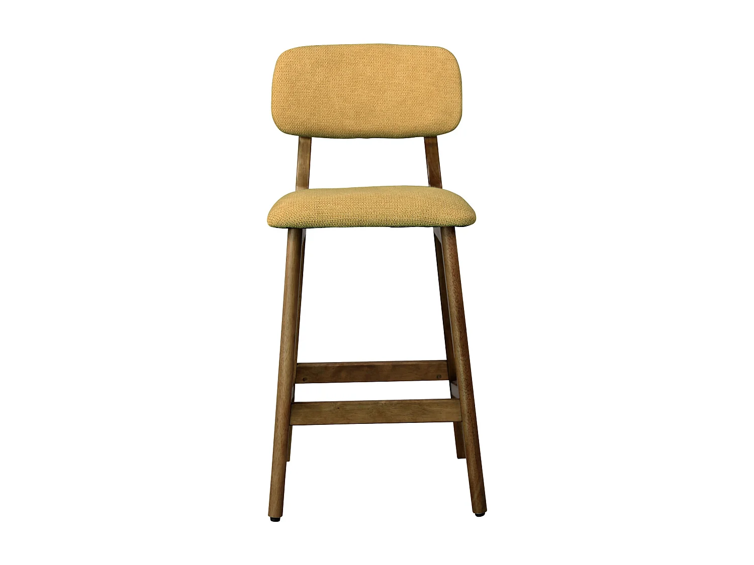 CLIFF-Taburete de bar, tela azafrán y madera nogal (x2)