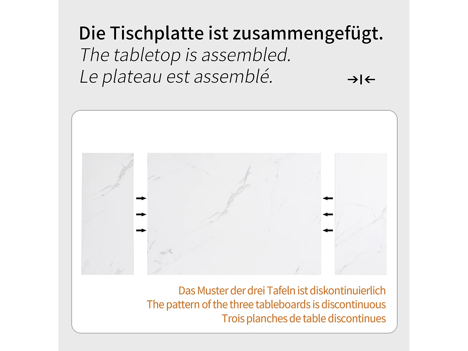 URBAN MEUBLE Table de salle à manger table extensible système coulissant effet marbre blanc 99-159cm