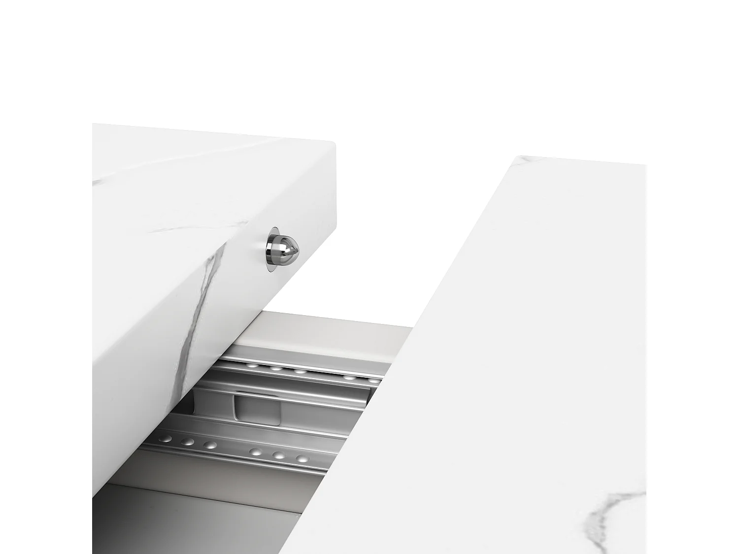 Mesa de jantar extensível (118-157 x 75 cm) - em MDF - 6 a 8 pessoas - Branco