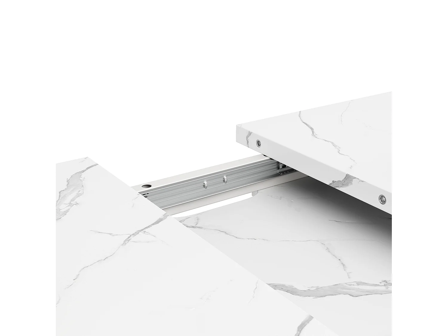 Mesa de jantar extensível (118-157 x 75 cm) - em MDF - 6 a 8 pessoas - Branco