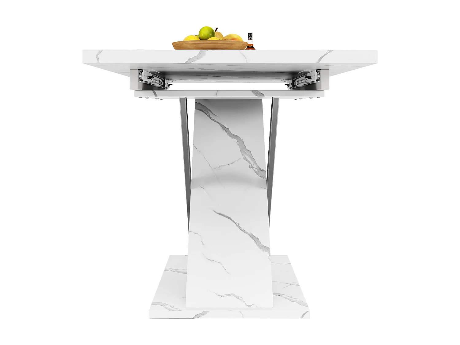 Mesa de jantar extensível (118-157 x 75 cm) - em MDF - 6 a 8 pessoas - Branco