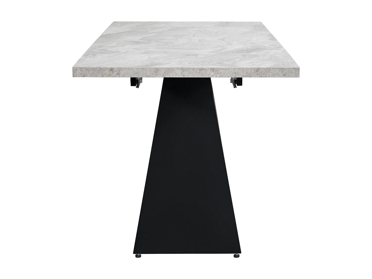 Ausziehbarer Esstisch 99-159 x 74 cm - 6 bis 8 Personen - aus MDF - Schwarz + Grau