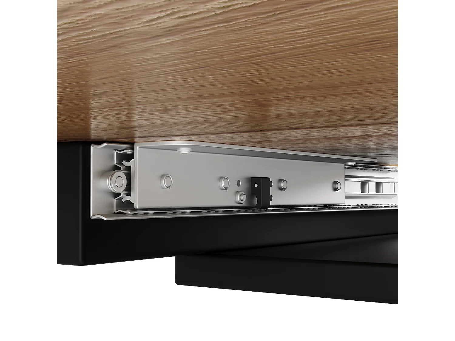 Table à manger escamotable（118-157x70cm）- en MDF - avec rangements - Noir & Naturel