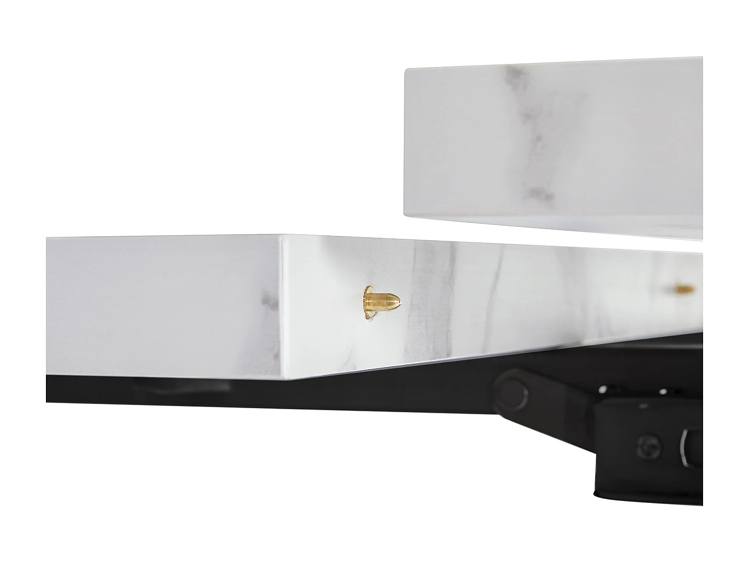 Mesa de comedor extensible 99-159 x 74 cm - 6 a 8 personas - en MDF - Blanco + Negro