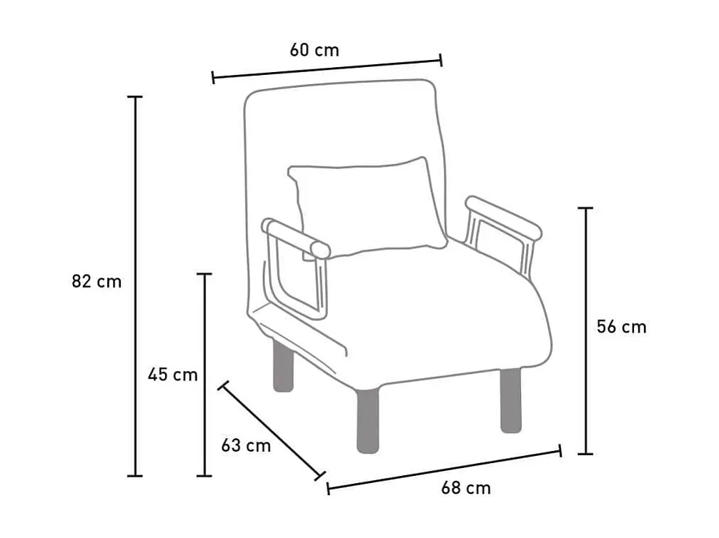 Deborah klappbarer Schlafsessel aus Stoff - Beige