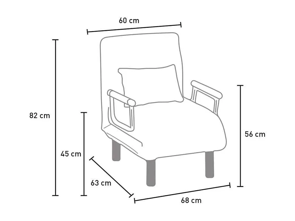 Fauteuil-lit pliable en tissu Alnitak