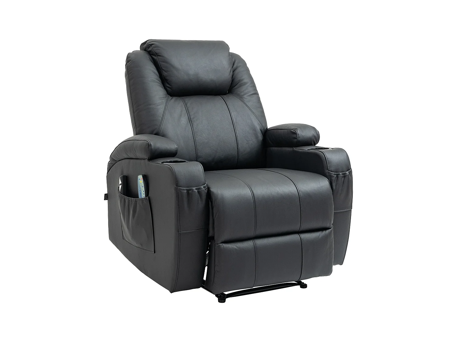 Fauteuil - Véritable cuir - Noir - Hepler
