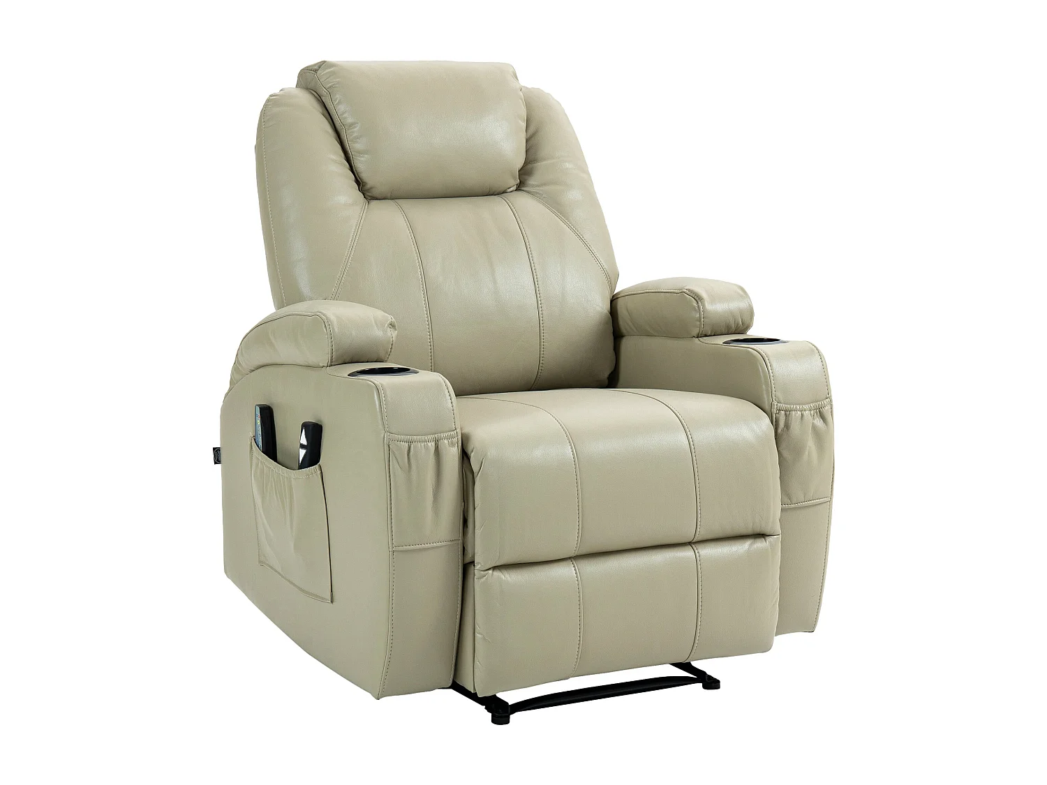 Fauteuil - Similicuir - Crème - Hepler