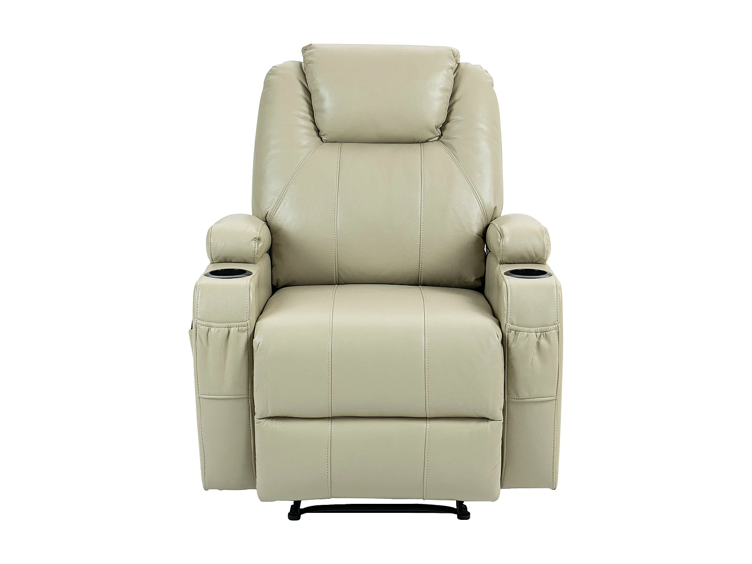 Fauteuil - Similicuir - Crème - Hepler